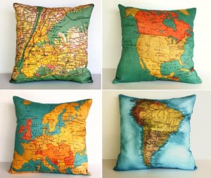 mapas na decoração