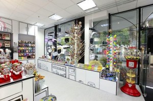 decoração desenhada na loja de doces