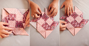 passo a passo apoio de mesa de origami