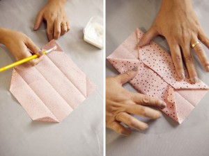 passo a passo apoio de mesa de origami