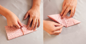 passo a passo apoio de mesa de origami