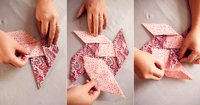 passo a passo apoio de mesa de origami