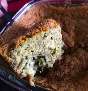 sufle de brocolis e queijo coalho